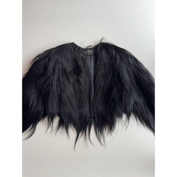 Vintage 40's 50's A.WURM FINE FURS Black Fur Chubby Crop Jacket, One Size - Picture 5 of 16